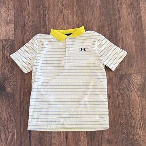 Under Armour Kids Polo Shirt - Yellow and Blue Stripes
